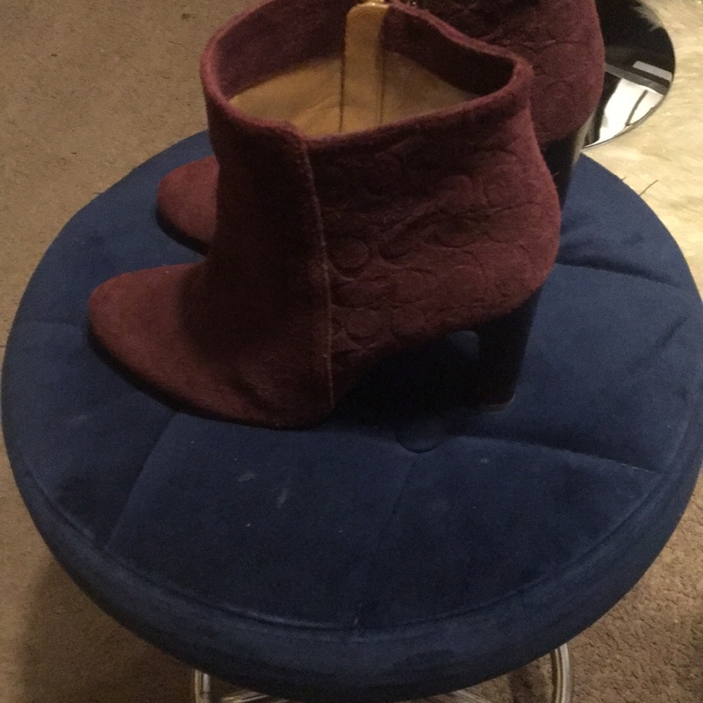 Coach Booties in Maroon.